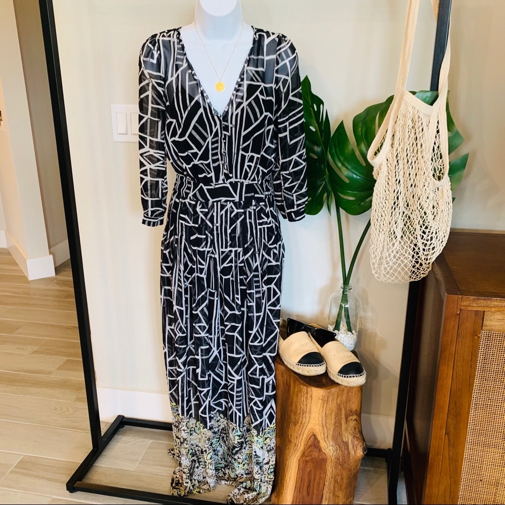 Anthropology boho sheer dress